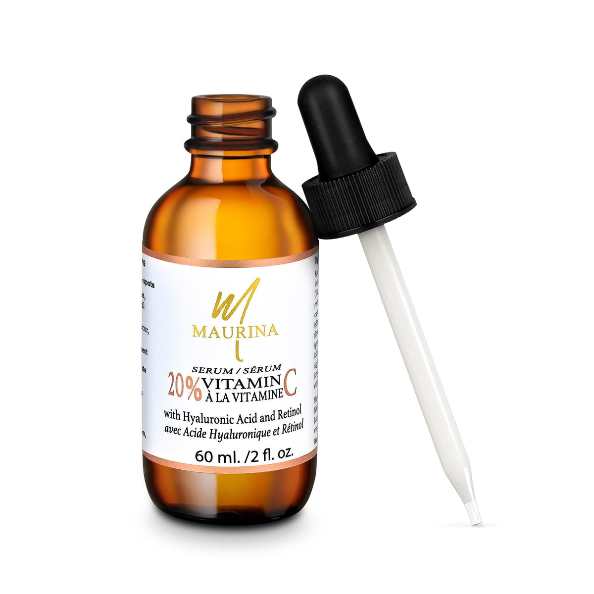 Sérum Visage Vitamine C 20% | Acide Hyaluronique & Rétinol | Maurina