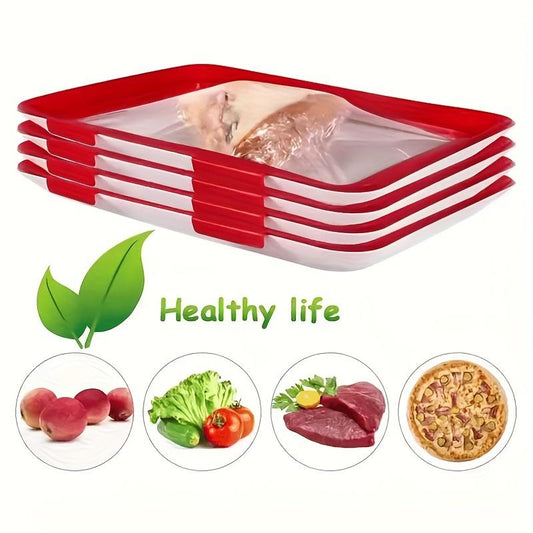 Disposable Red Plastic Food Tray Thickened Rectangular Serving Tray Waterproof And Oil-Resistant Suitable For Fruit, Vegetables, Meat, Supermarket Packaging, Kitchens, And Food Service.