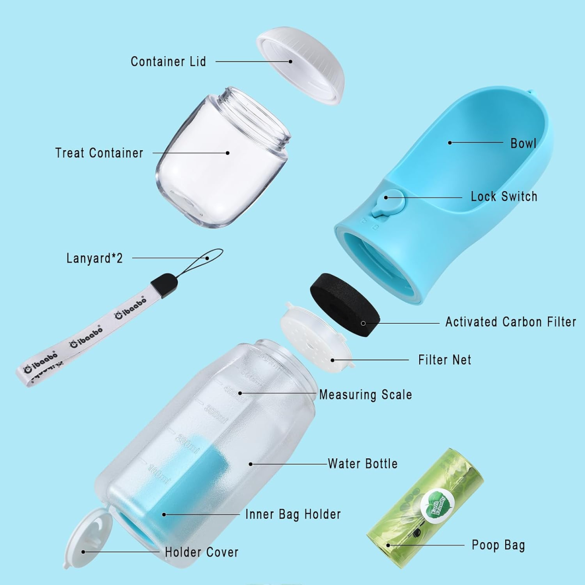 Soft Pet Bath Massage Brush For Dogs & Cats - Blue
