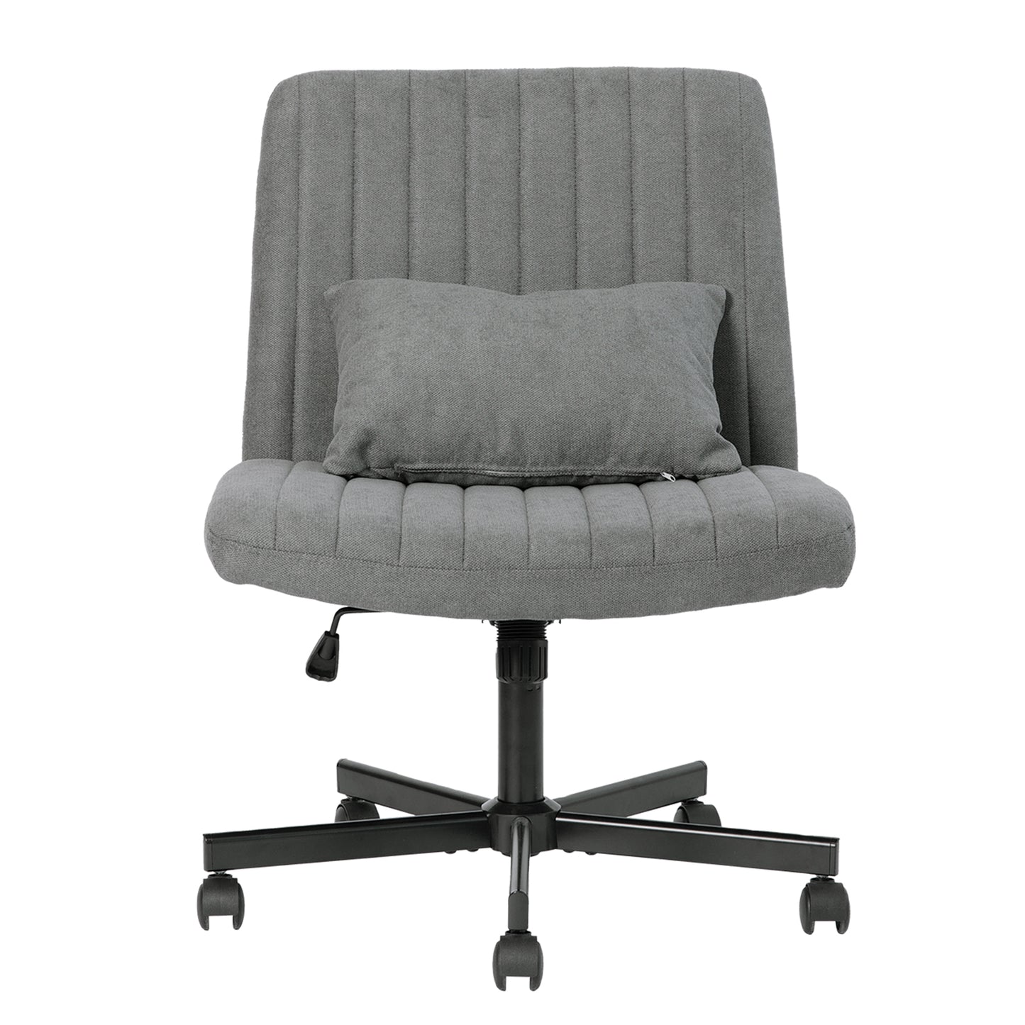 Modern Office Chair Home Office - Height-adjustable Swivel Chair Without Armrests With Quiet Castors & Upholstered Cushions -Elegant Fabric Office Chair For Study & Living Room