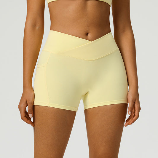 Peach-butt Yoga Shorts High-waisted Butt-lifting For Fitness