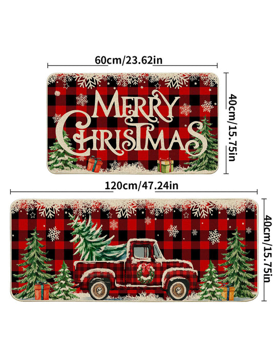 Kitchen floor mat-car pattern 40 * 60 + 40 * 120 cm-1 set