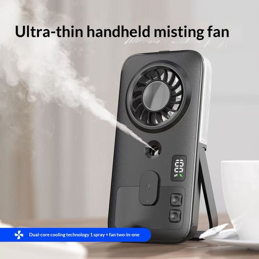 Ultra-thin Handheld Mist Fan Mini Desktop Hidden Bracket Fast-cooling Handheld Fan