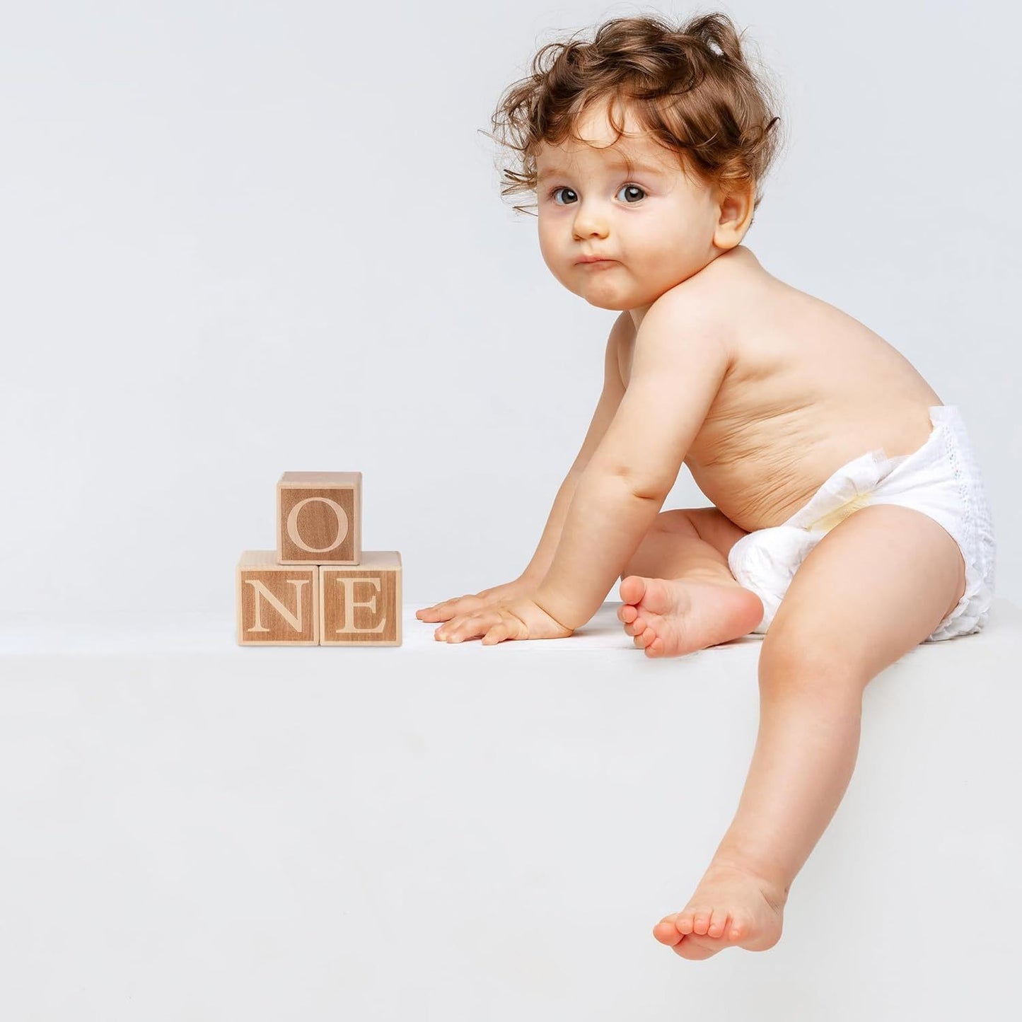 Wooden ONE Letter Blocks, Baby First Birthday Photo Props, Natural Wood Milestone Blocks For Smash Cake, 1st Birthday Decor