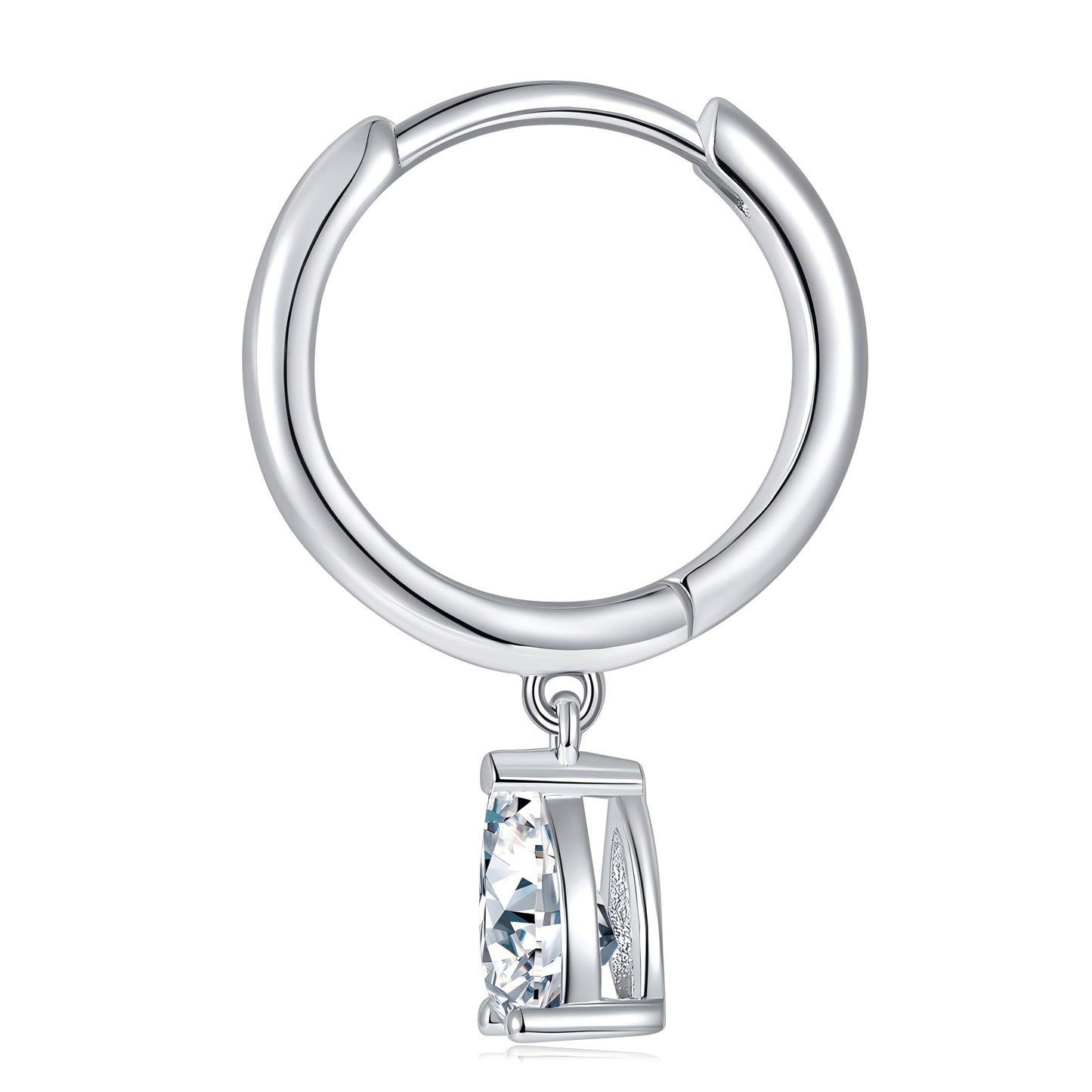 S925 Sterling Silver 4x6mm Pear Cut Moissanite Hoop Earrings  Platinum Plated Dangle Huggie Earrings With GRA Certificate Elegant Jewelry Gift Box Set For Women