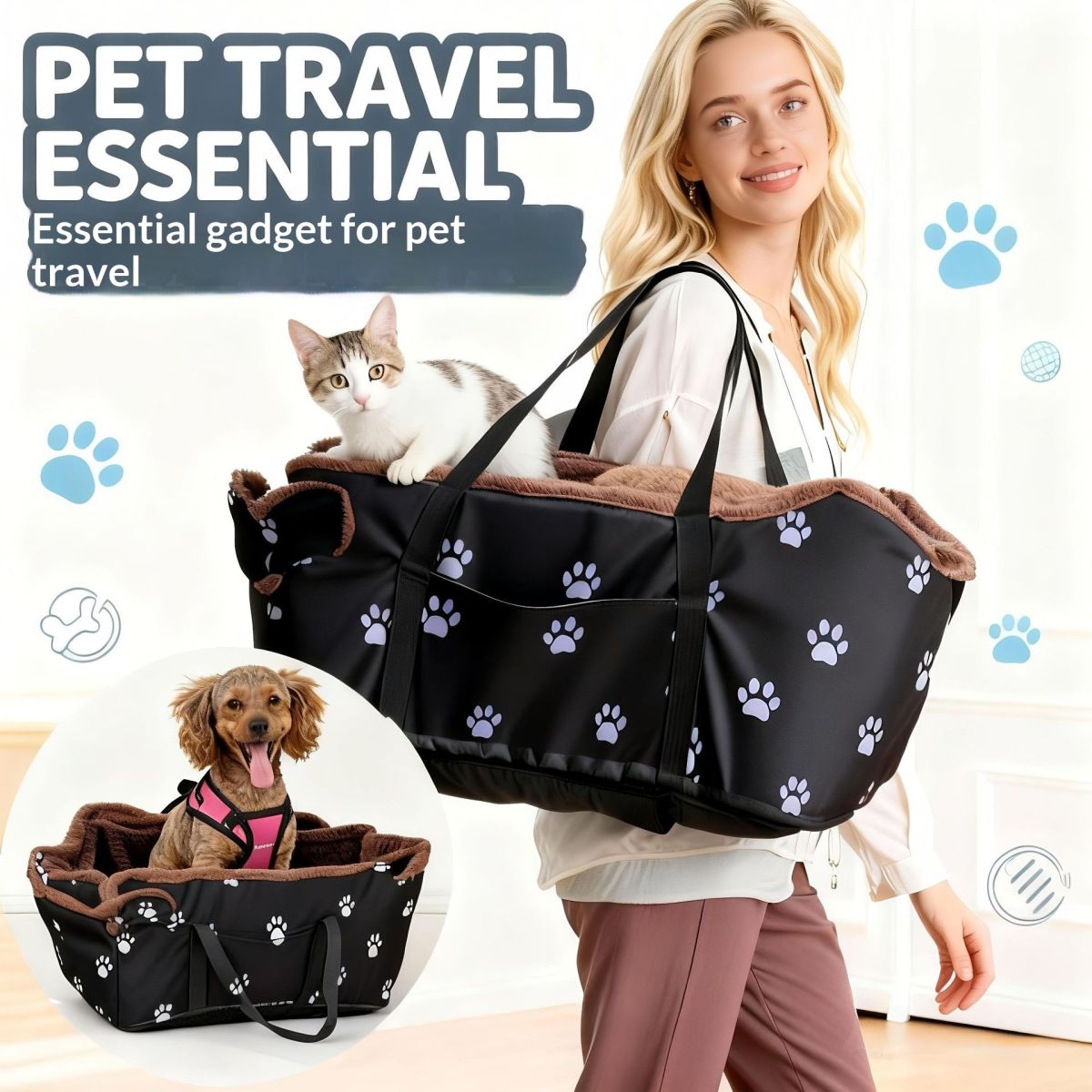 Warm Winter Pet Carrier With Long Plush LiningDurable And Pressure-Resistant For Outdoor Use