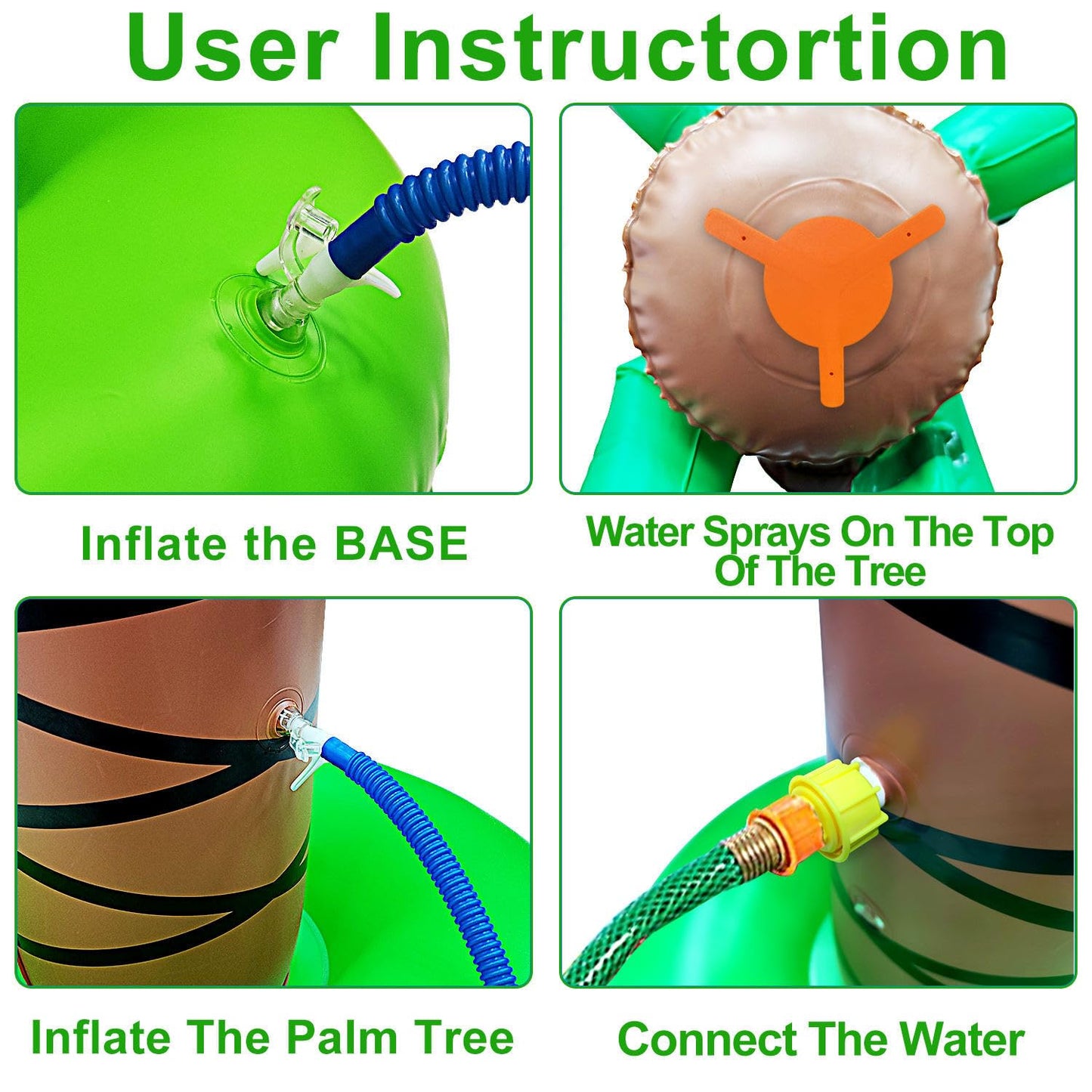 Inflatable Palm Tree Sprinkler Toy, Large Outdoor Water Spray Coconut Tree, Summer Backyard Water Toy For Children And Adults.