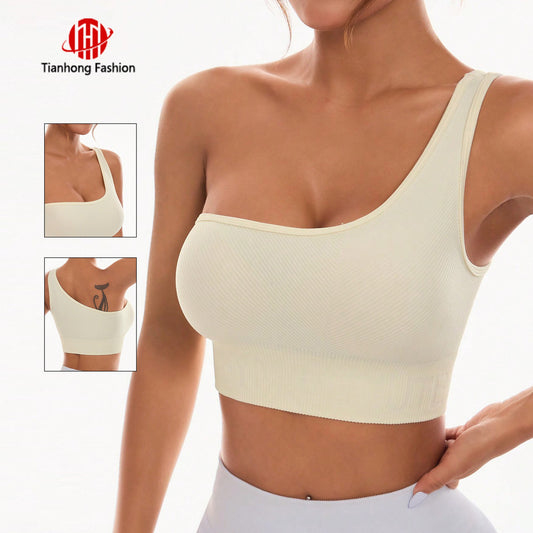 Womens Solid-Color Yoga Running And Fitness Tight Top