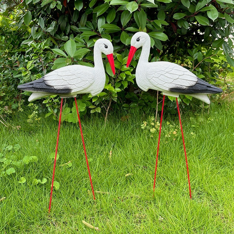 Simulation Plastic White Crane Outdoor Garden Landscape Decoration Piece