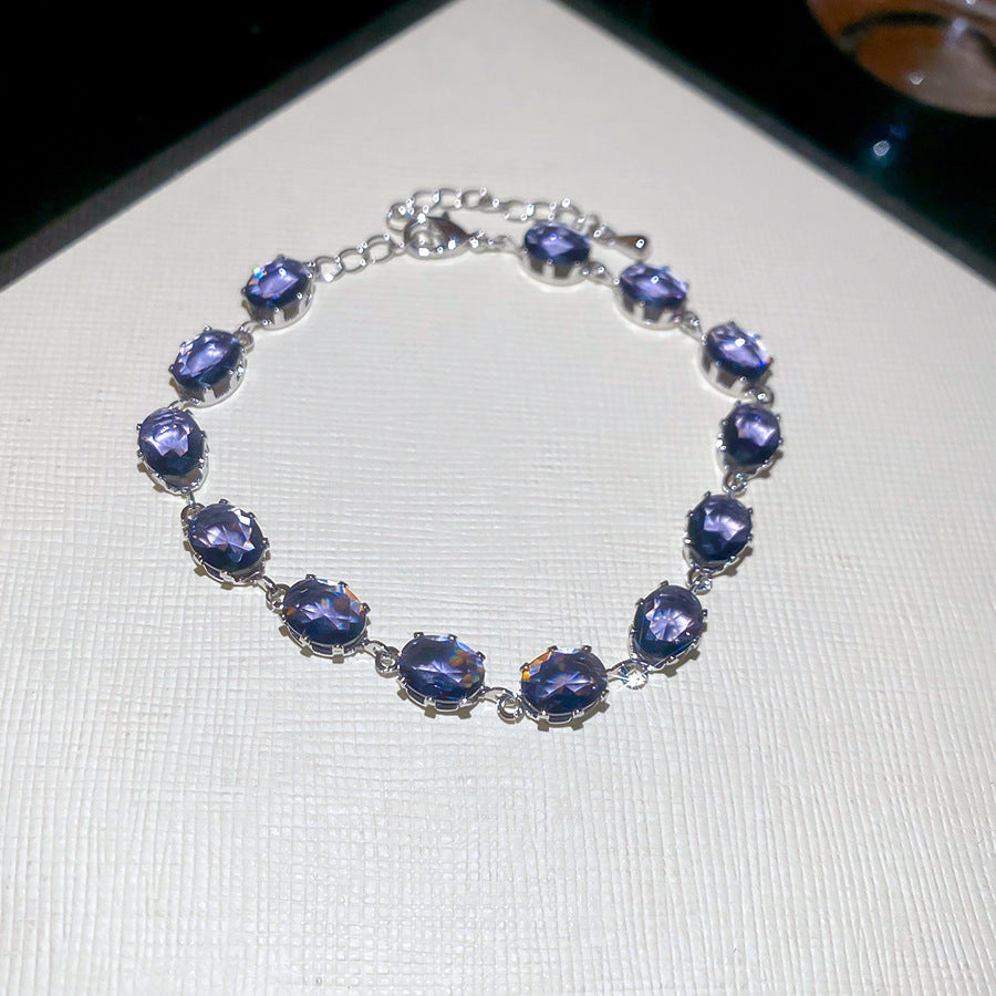 K-fashion Ins Diamond-shaped Cubic Zirconia Bracelet Minimalist Bangle Chic Versatile Fashion Jewelry