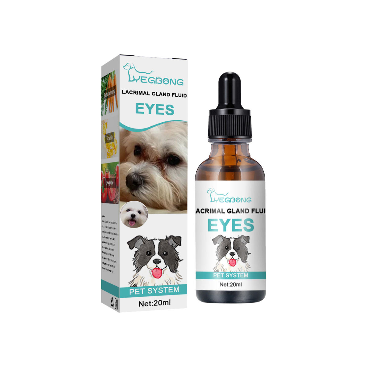 Yegbong Dog Tear Gland Essence, Pet External Eye Tear Stain Remover For Cats And Dogs
