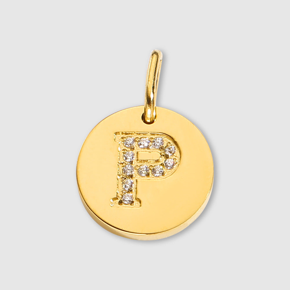 Diamond-Encrusted Jewelry Accessories Stainless Steel Letter Pendant