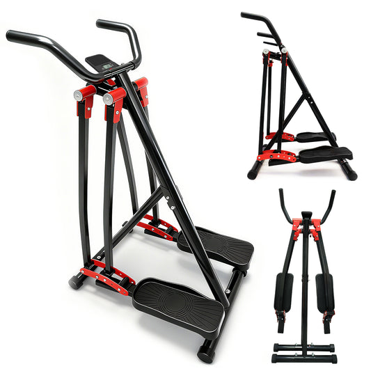 Air Walking Elliptical Machine - Foldable Cardio Cross Trainer Glider For Full-Body Low-Impact Exercise With LCD Display Ideal For Home Gym
