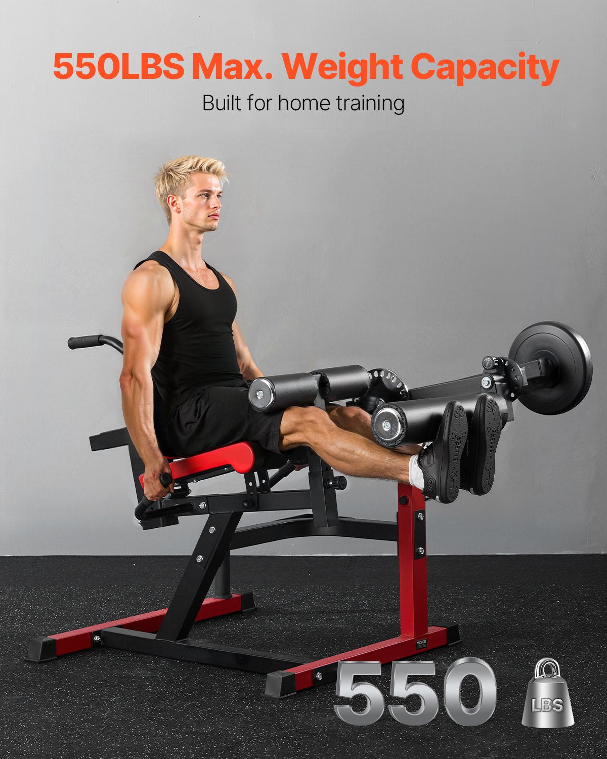 Leg Extension And Curl Machine, Seated Leg Rotary Extension For Thigh, Adjustable Lower Body Specialty Exercises Equipment, Heavy Duty Workout Bench For Home Gym, 550 LBS Capacity