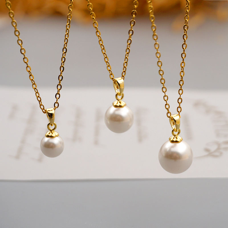 Design Titanium Steel Chain Accessories Pearl Necklace