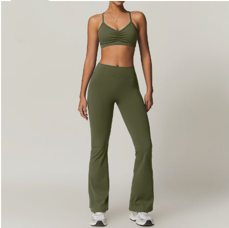 Beauty Back Yoga Clothes Suit Cargo Pocket Sports Suit High Waist Hip Lift Workout Clothes