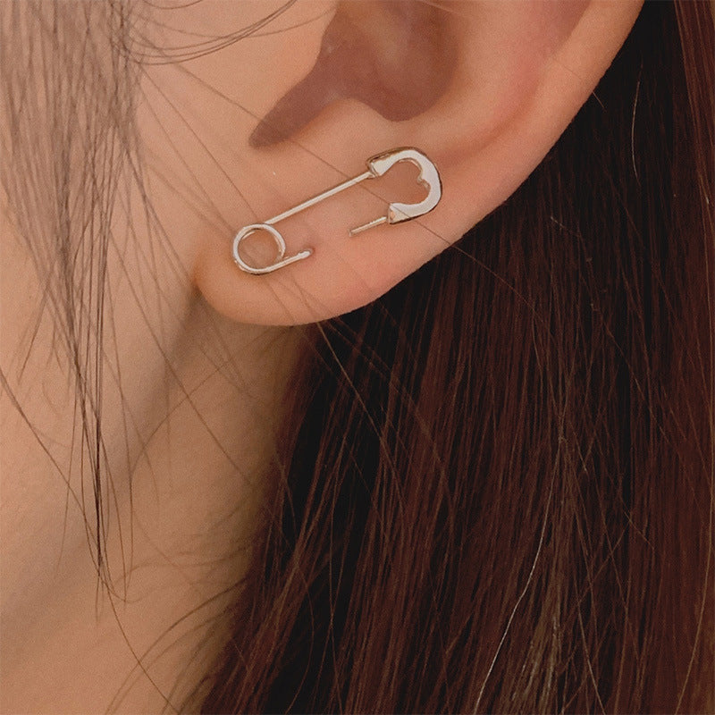 S925 Sterling Silver Korean-style Pin Earrings