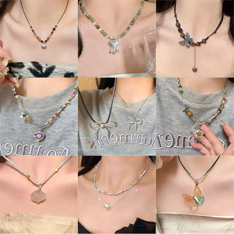 Butterfly Pearl Necklace Female Clavicle Chain Accessories