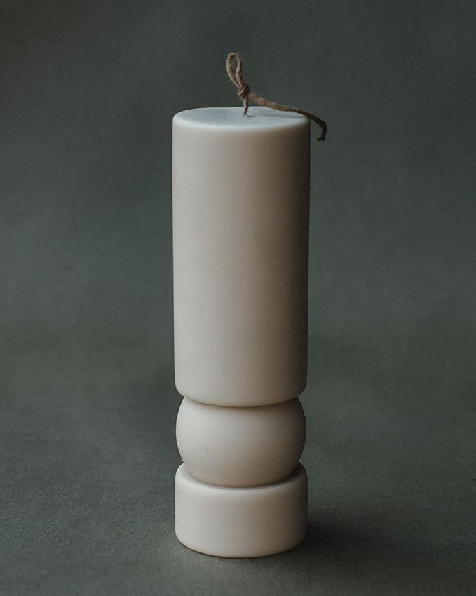 LAWA Zen Candle - Beautiful Handmade Pillar Scented Soy Wax Elegant Aesthetic Candle Housewarming Gift Home Room Shelf Dec...