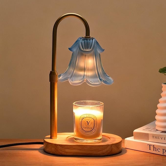 Lsctiff Candle Warmer Lamp with Timer Dimmable, Wax Melt Warmer Adjustable Height, Flower Warmer Lamp with 2 Bulbs for Jar...