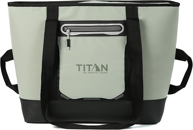 Titan by Arctic Zone Soft Sided Cooler Tote, Insulated Bag with Handle, Shoulder Strap, and Zipper for Lunch, Picnic, and ...