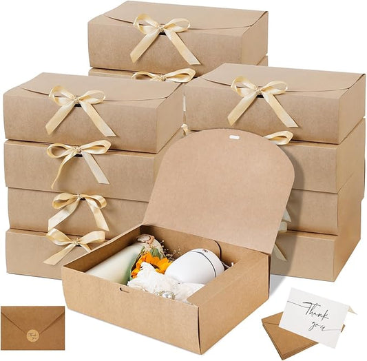15 PCS Gift Boxes with Lids, 10.6x7.8x3.1 Inch Gift Boxes, Groomsmen Proposal Box, Luxury Gift Box with Ribbon for Bridesm...