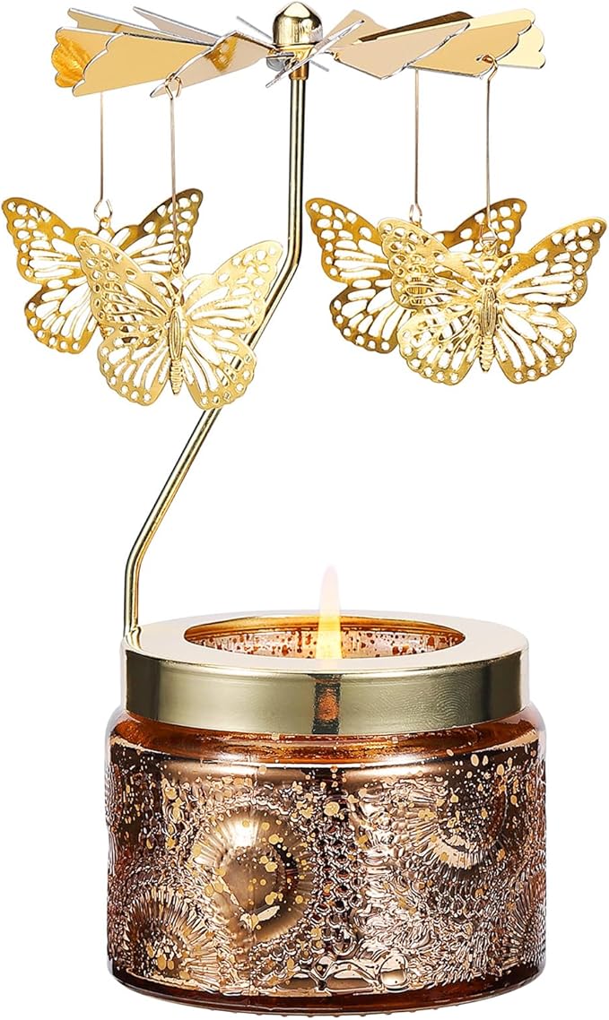 Candle Gifts for Women, Birthday Gifts for Mom Daughter Sister Wife, Unique Butterfly Gift for Friends Women, Rotatable Sc...