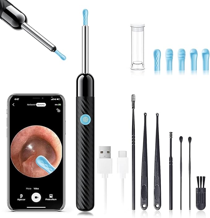 LEIPUT Ear Wax Removal - Earwax Remover Tool with 8 Pcs Ear Set - Ear Canal Cleaner with 1080P Camera - FSA HSA Eligible -...