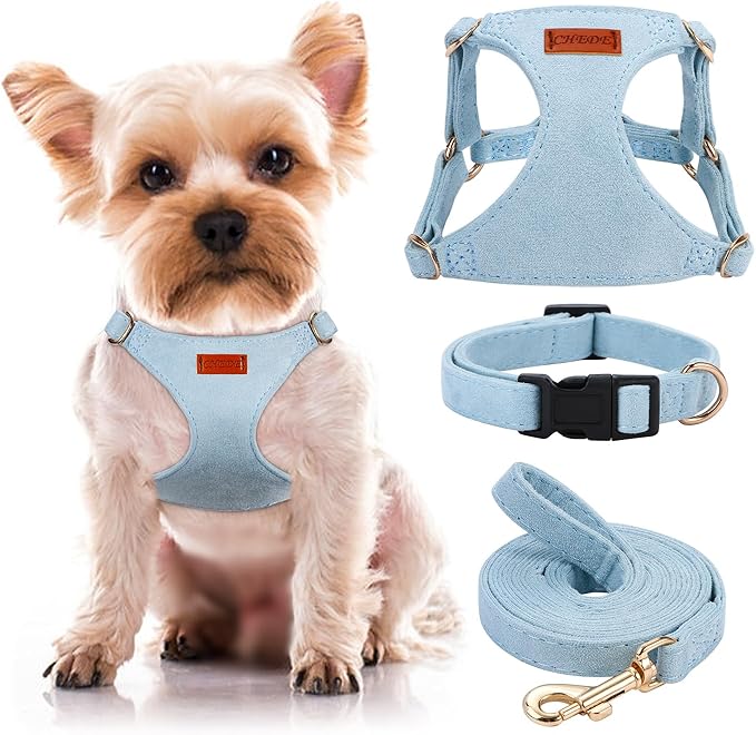 No Pull Dog Harness- Lightweight, Soft, Adjustable Small Harness Collar and Leash Set, Suitable for Cats Puppy Small and M...