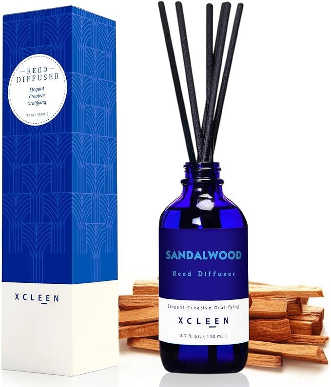 Xcleen Reed Diffuser Set with Sticks, Sandalwood Scented Oil Diffuser for Bathroom, Room Fresheners, Home Fragrance Bedroo...