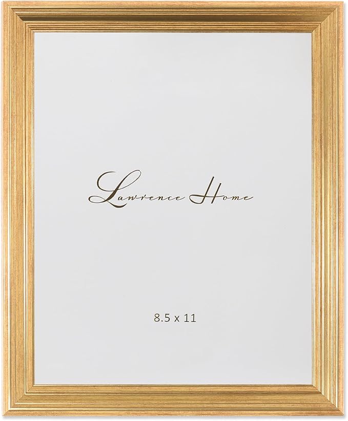 Lawrence Frames 8.5x11 Sutter Burnished Gold Picture Frame (536281)