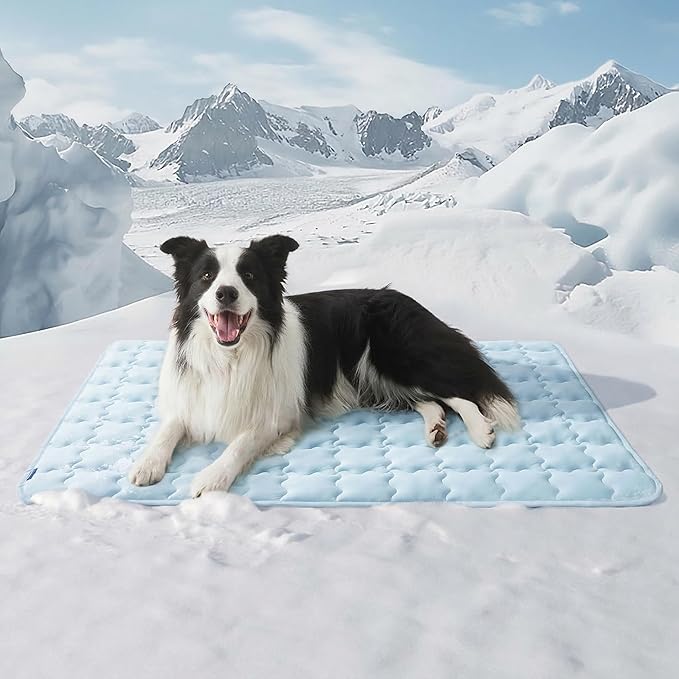 Bedsure Cooling Dog Mat Extra Large, Q-Max>0.5 XL Thin Breathable Cold Crate Pad for Pet, Portable Washable Kennel Bed for...