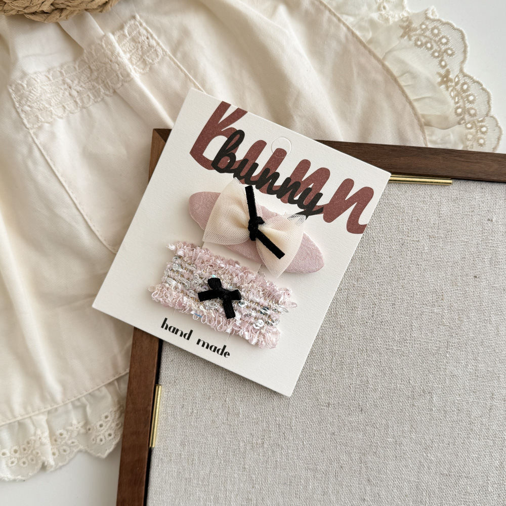 Lace-edged Hair Clip With Bow, Elegant Fabric Hairpin