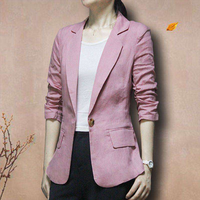 Summer Korean-style British-style Casual Cotton-linen Suit Jacket