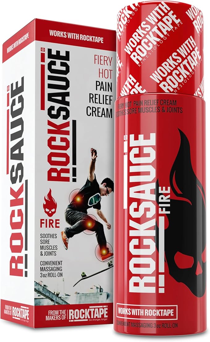 RockSauce Fire, 3 oz Roll-On - Easy to use Pain Relief Cream - Capsaicin & Menthol Formula Relieves Muscle & Joint Pain - ...