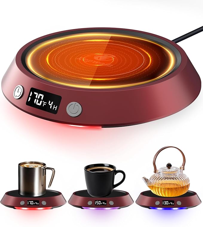 Kepwam Coffee Mug Warmer - 50W Electric Coffee Warmer for Desk 3 Temp Settings & 2-9 Timer Smart Cup Warmer for Desk Candl...