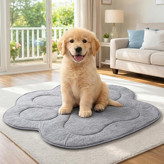 Cozy Bliss Cute Paw Shape Cooling Mat for Medium Dogs and Cats, Non-Slip, Leakproof Washable Pet Cooling Mat Q-Max 0.5 for...