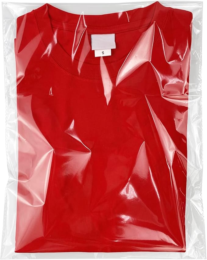 Clear Resealable Cellophane Plastic Bags Self Adhesive for Packaging Shirts, Clothing and Products,100 Pcs 10x14 Inches Se...