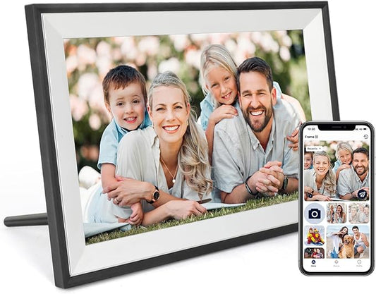 Digital Picture Frame 10.1 Inch WiFi Digital Photo Frame IPS HD Touch Screen Smart Cloud Photo Frame with 32GB Storage, Au...