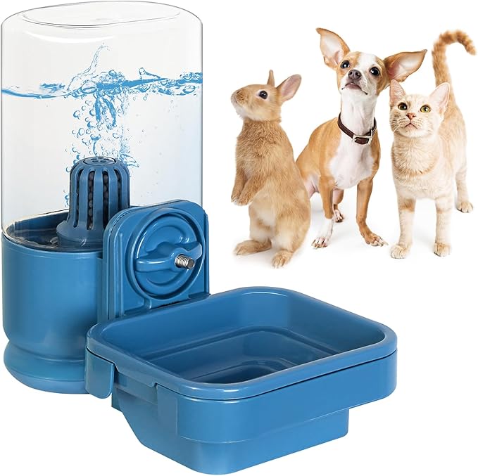 VANNON Small Animal Filter Water Dispenser for Crate, 26oz Water Bottle for Cage, BPA Free and Anti-Overeflow Pet Water Bo...