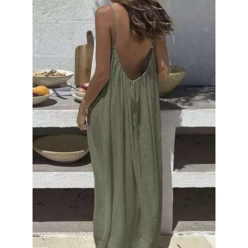 2026 Cross-Border New Model Womens Strapless Coat With Back Exposure Loose Fit, Home Wear Dress