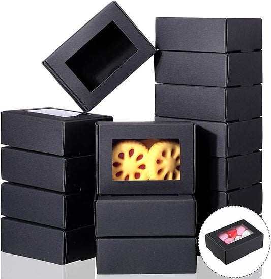 Zonon 30 Pcs Soap Boxes for Homemade Packaging, Mini Kraft Boxes with Window for Bakery Candy Soap Making Gift Packaging (...