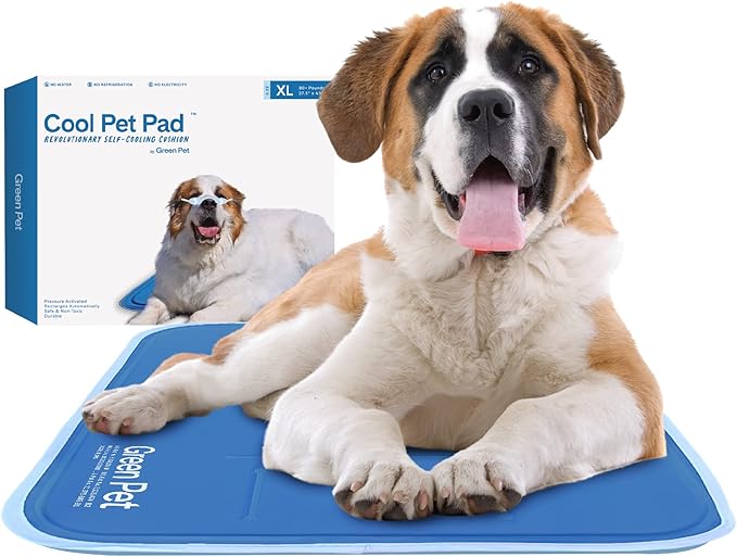 The Green Pet Shop Cool Pet Pad - Extra Large, Blue - Self-Cooling, Pressure Activated Mat for Dogs & Cats from 80+ lbs - ...