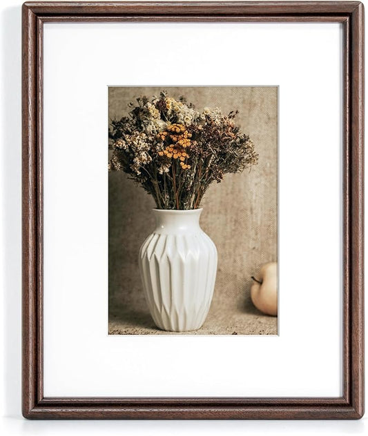 RICHFOCUS 8x10 Picture Frame, Natural USA-Sourced Solid Walnut Wood Picture Frame with Tempered Glass, Handcrafted Rounded...