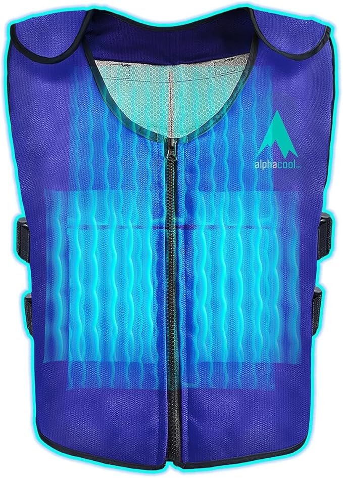 Alphacool Ice Vest for Men and Women Adjustable Cooling Vest with Ice Packs Khaki One Size