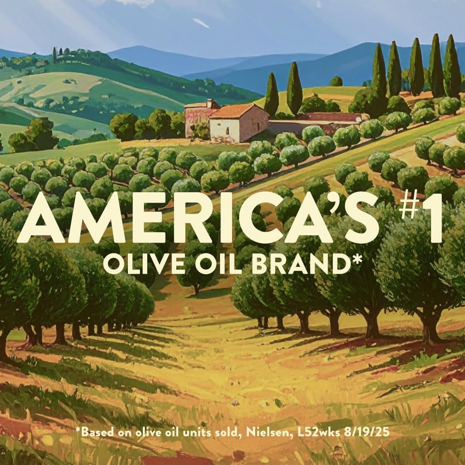 Pompeian Smooth Extra Virgin Olive Oil - 16 fl oz - 473 mL - First Cold Pressed Olive Oil for Cooking - Smooth Taste for S...