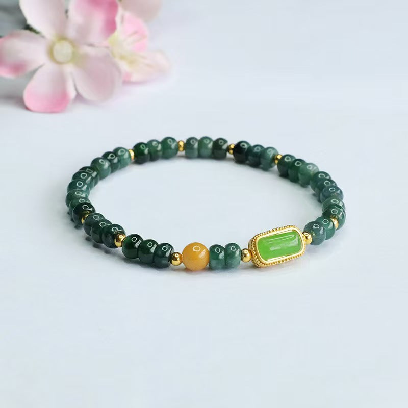 Natural Stone Blue Water Jade Abacus Beads Female Jasper Beaded Topaz For Girlfriend Girlfriend Gifts Bracelet