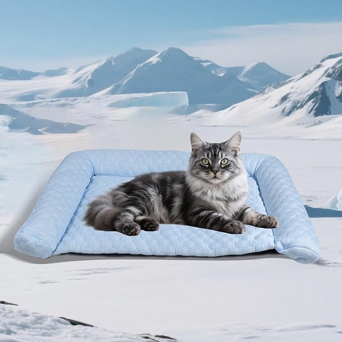 Petmarket Cooling Mat - Thicken Portable & Foldable Mat for Small Cats/Kitten, Non-Slip & Machine Washable, Ideal for Carr...