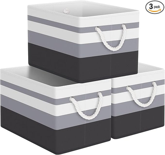 StorageTastic Storage Bin,Collapsible Storage Basket For Organizing,Large Storage Boxes With Rope Handles,Storage Containe...