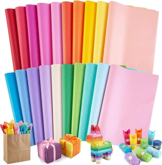 Koogel 330 Sheets Tissue Paper, 14x10 Inch Multicolor Wrapping Tissue Paper for Gift Bags Holiday Birthday DIY Crafts Proj...